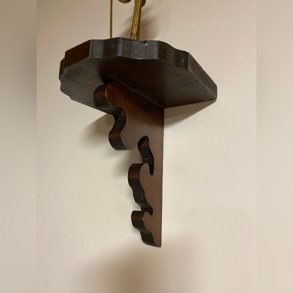 Vintage Handmade Small Wooden Shelves Display Stand Plant Wall Mounted Hang